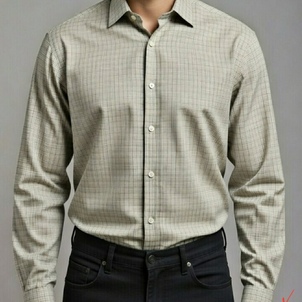 Dockers Long Sleeve Casual Dress Shirt Micro checkered or Micro Gingham